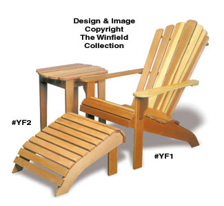 Adirondack Chair, Table & Ottoman Wood Plans (YF1 & 2)