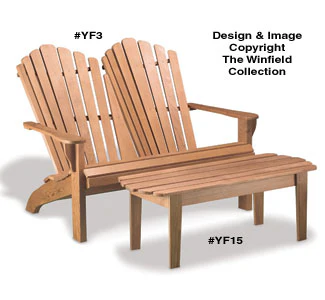 Adirondack Loveseat & Coffee Table Wood Plan (YF3 & 15)
