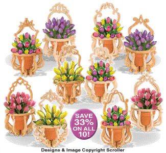 All 5 Slotted Basket Scroll Saw Patterns (IH)