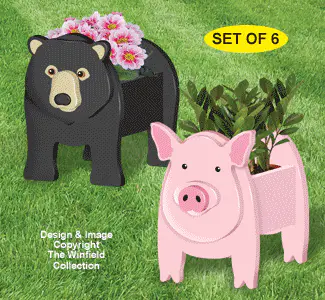 Animal Potted Plant Holders Woodcraft Pattern