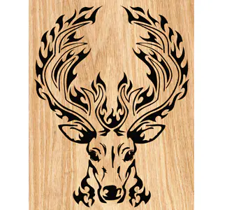 Blazing Buck Scrolled Art Pattern