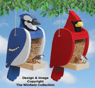 Cardinal & Blue Jay Shaped Feeder Set (W1886, 1887)