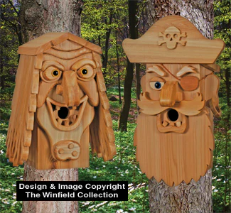 Cedar Pirate & Sea Hag Birdhouse Plans