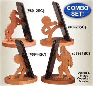 Cell Phone Holder Combo #2 Scroll Saw Patterns (8912, 8928, 8944 & 8981SC)