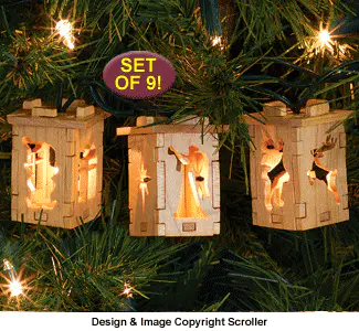 Christmas LIght Strand Lanterns Scroll Saw Pattern - Downloadable