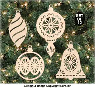 Classic Bulb Ornament Scroll Saw Pattern Set - Downloadable