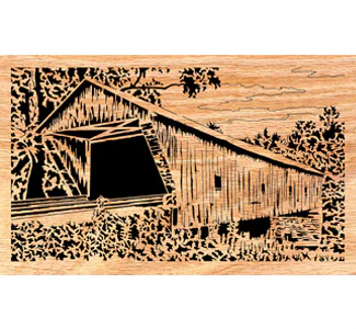 Covered Bridge #2 Scrolled Art Design Pattern