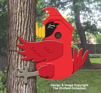 Crashed Cardinal Birdhouse Woodcraft Pattern