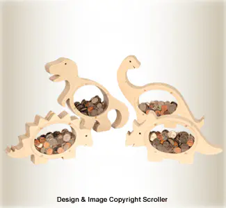 Dinosaur Bank Collection Woodcraft Pattern Set (W)