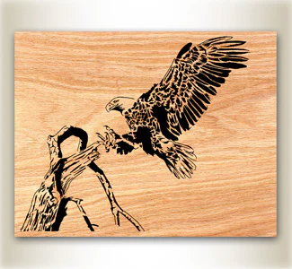 Eagle Landing Scrolled Art Design Pattern