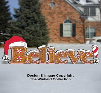 Gingerbread BELIEVE Pattern