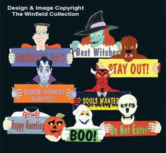 Halloween Signs and Greetings Patterns [HYD29 & HYD57]