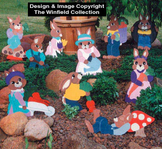 Helpful Garden Bunnies Wood Pattern