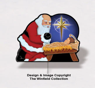 Holiday Yard Art - Santa & Baby Jesus