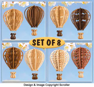 Hot Air Balloon Slotted Ornament Patterns