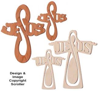 JESUS Cross Wall Plaque Designs Scroll Saw Pattern - Downloadable