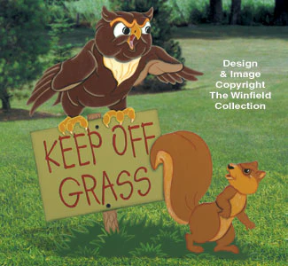 Keep Off Grass! Wood Pattern