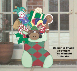 Large Christmas Stocking Wood Pattern(F)