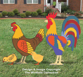 Large Rooster, Hen & Chicks Pattern Set (W1985 & 2116)