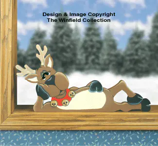 Lazy Santa & Reindeer Window Screen Pattern(F)