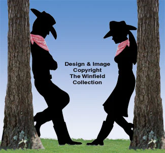 Leaning Cowboy and Cowgirl Shadow Set (SH37 & SH72)