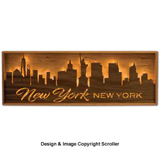 Lighted Cityscape Silhouette Wall Art Pattern-Chicago