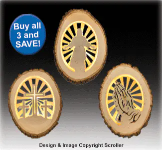Lighted Religious Round Pattern Set (9028, 9029 & 9030SC)