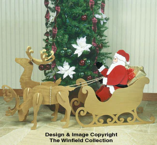 Med/Small Santa, Sleigh & Reindeer Pattern Set [WC11, 16, & 19]