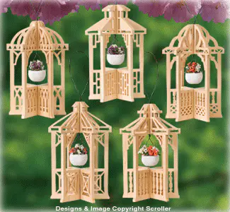 Mini Slotted Gazebo Ornaments Pattern Set #2