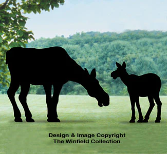 Moose Cow & Calf Shadow Woodcraft Pattern