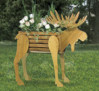 Moose Planter Wood Pattern