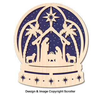 Nativity Snow Globe Wall Art Pattern