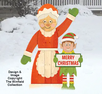 Pallet Wood Mrs. Claus and Elf Pattern