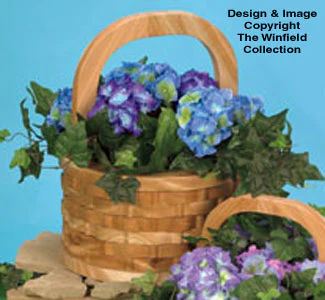 Patio Basket Planter #3 Wood Pattern(F)