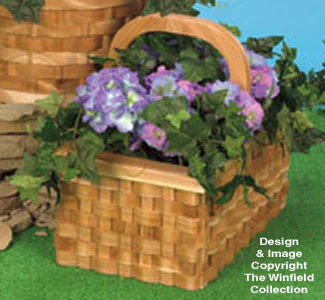 Patio Basket Planter #4 Wood Pattern(F)