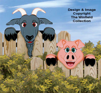 Pig & Goat Fence Peekers Wood Pattern