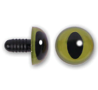 Plastic Eyes - Green Cat Eyes-15mm or .59"[PE*]