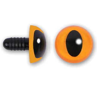 Plastic Eyes - Yellow Cat Eyes-9mm or .35"[PE*]