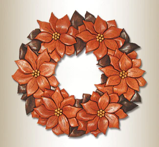 Poinsettia Wreath Intarsia Pattern