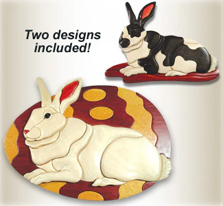 Rabbit With Egg Intarsia Scroll Saw Pattern