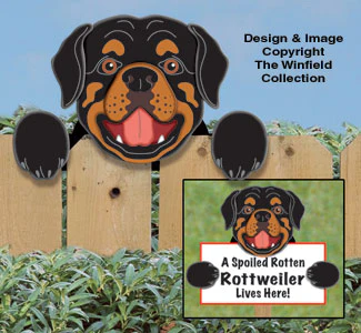 Rottweiler Fence Peeker/Spoiled Sign Woodworking Pattern