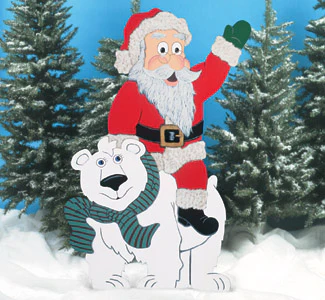 Santa Riding Polar Bear Pattern (F)