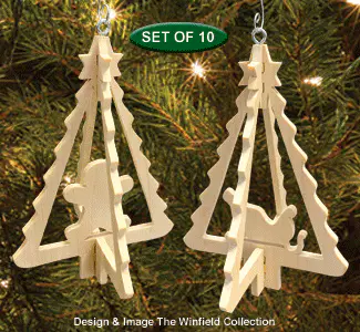 Slotted Christmas Tree Ornament Scroll Saw Pattern Set