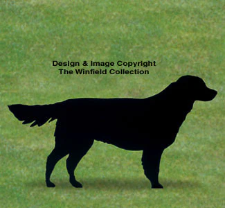 Standing Golden Retriever Shadow Wood Pattern