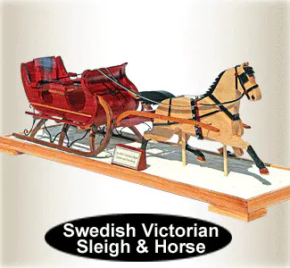 Swedish Victorian Sleigh and Horse Scroll Saw Pattern