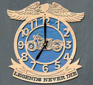 Wall Clock - Legends Cycle Scroll Saw Pattern