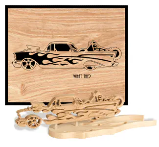 What The--??? Set 6 Scrolled Art/3D Model Scroll Saw Pattern