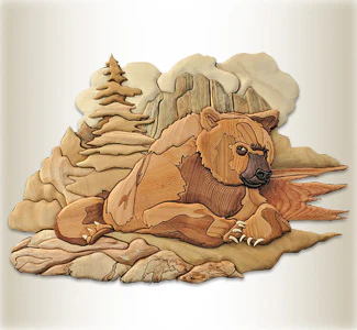 Wilderness Grizzly Bear Intarsia Design Pattern