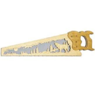 Wolf Scrolled Scene Saw Pattern